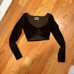 Urban outfitters - brown crop top velvet small